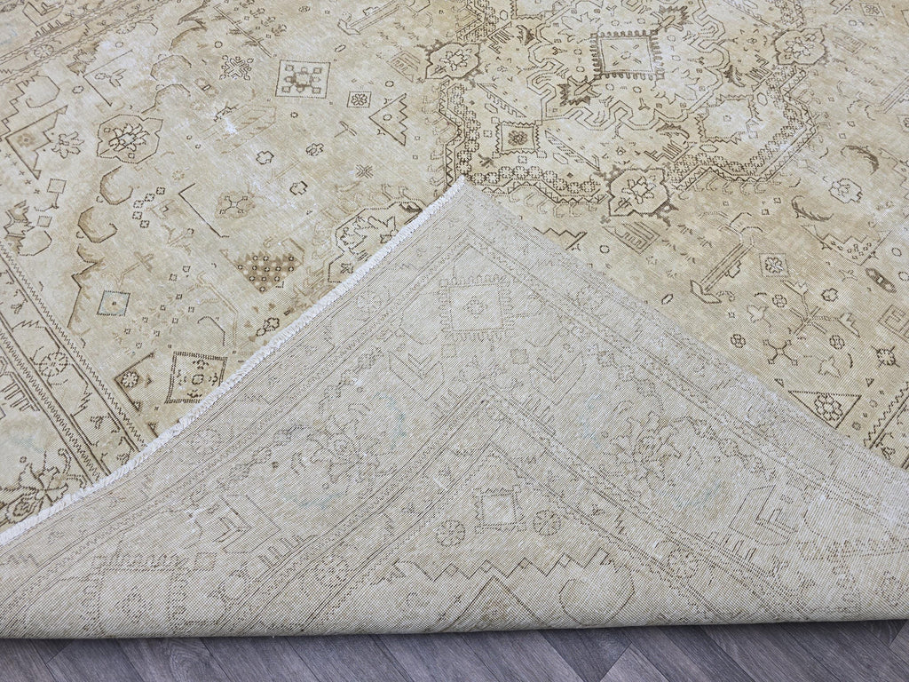 10x13 Oushak Area Rug : Hand Knotted High Quality Neutral Vintage Turkish Carpet