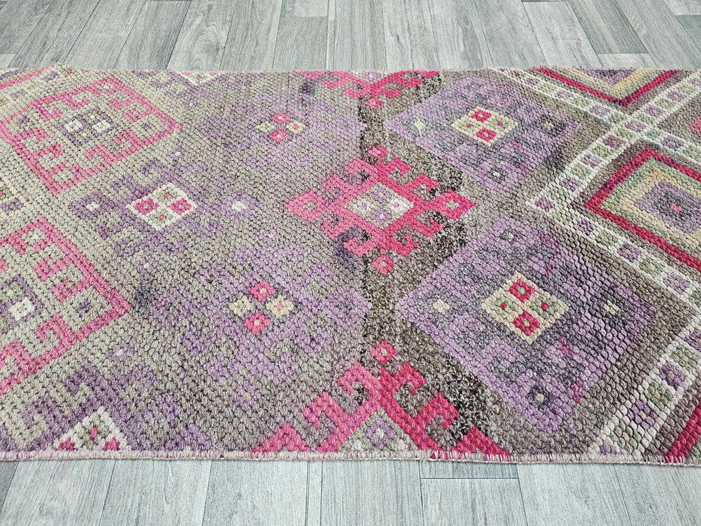 2.25x11 feet Vintage Handmade wool herki Runner traditional