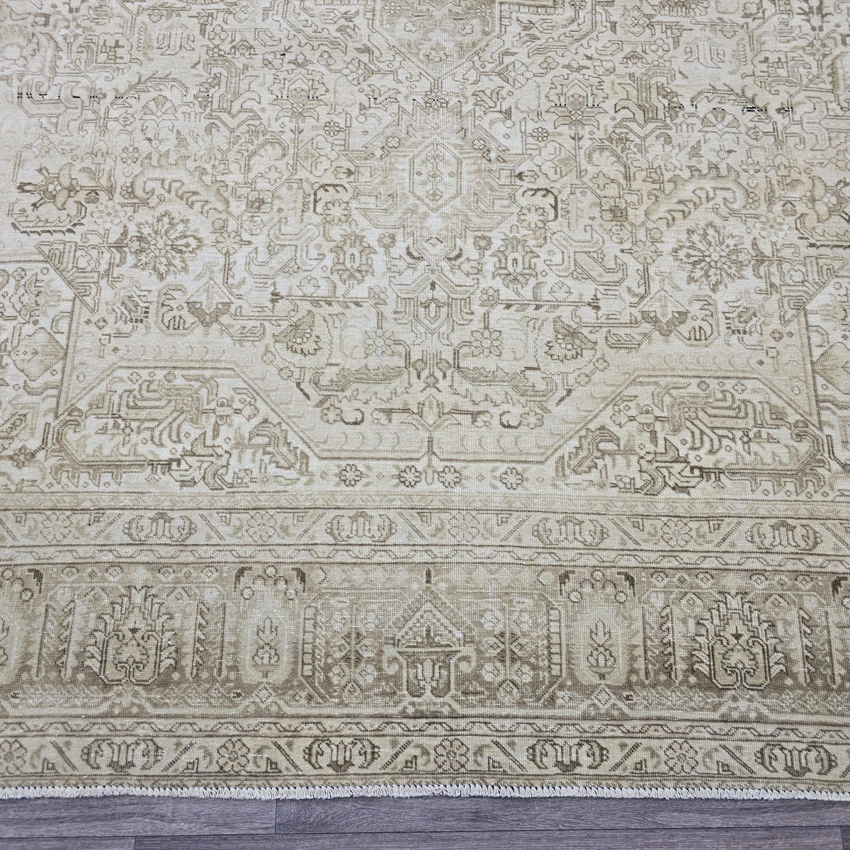 9x12 Oversize Vintage Area Rug - Hand Knotted Wool Neutral Oushak Area Rug - Anatolian Rug 9x12 - Boho Decor Area Rug for Livingroom