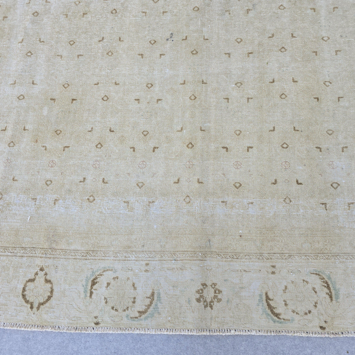 Large Oushak Rug 9x12 | Cream Neutral Area Rug | Hand Knotted Anatolian Style Bedroom Carpet