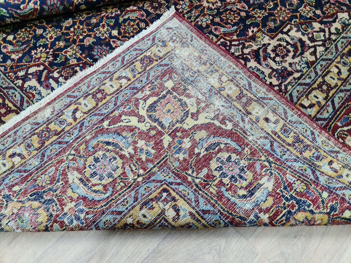 Antique Turkish Keshan Rug - HandKnotted Wool Vegetable Dyed Carpet /9,5x 12,8 feet