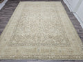 Oversize Hand Knotted Wool Rug: 9.60x12.60 ft. Vintage Turkish Geometric Carpet