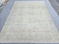 9.5X13 Heriz Design Neutral Oversize Turkish Rug/ Large Vintage Carpet/ Hand Knotted Wool Oushak Rug/ Distressed Area Rug/ 9.5X12.8 feet