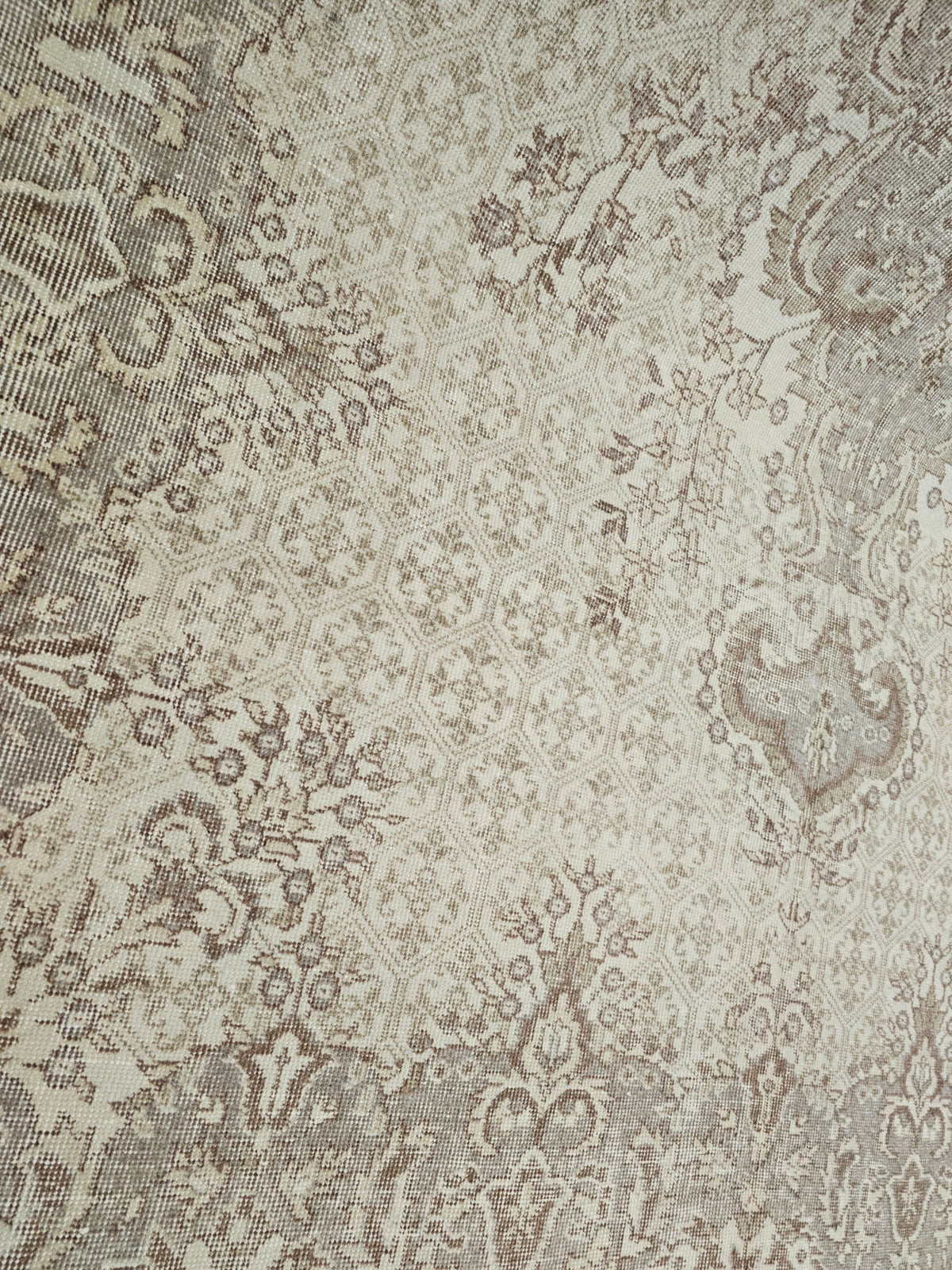 7x10 Neutral Oushak Rug: Hand-Knotted Vintage Wool Area Rug