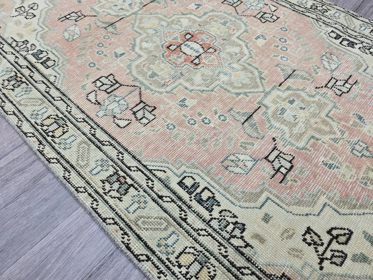 Antique Wool Runner Rug: Vintage Anatolian Stair Carpet (3x12.65 ft)