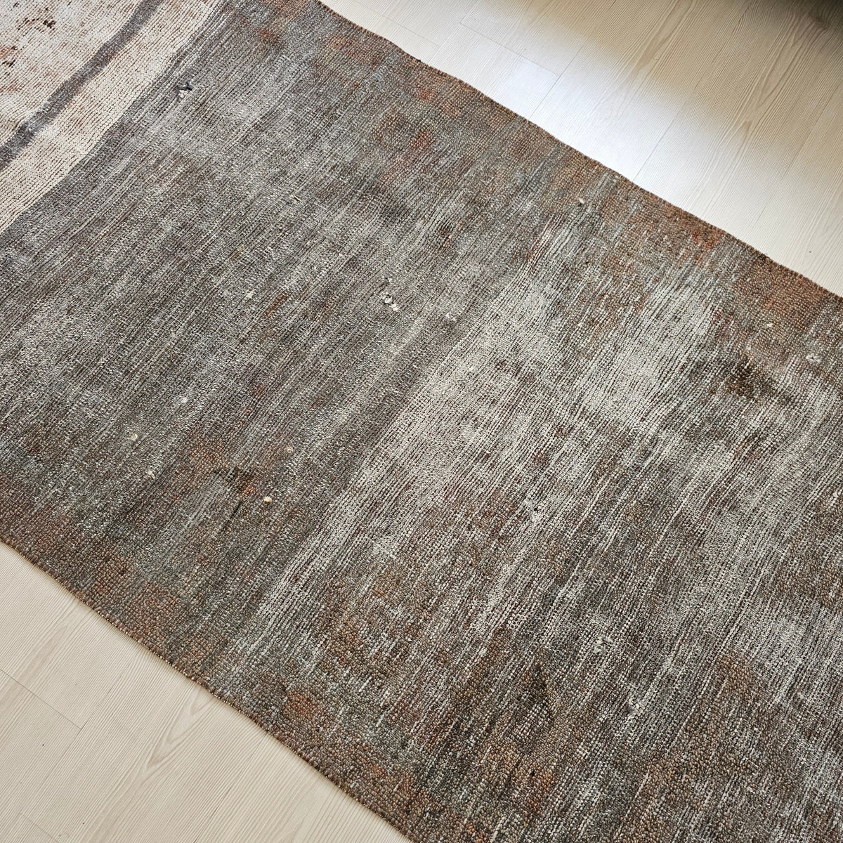 3x9 Gray Vintage Wool Runner - Hand Knotted Runner Rug //3.2x9 feet