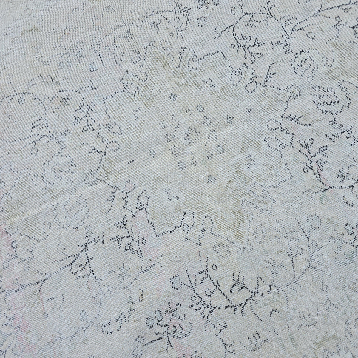 Vintage Hand-Knotted Turkish Oushak Rug: 7x10 Faded Area Rug