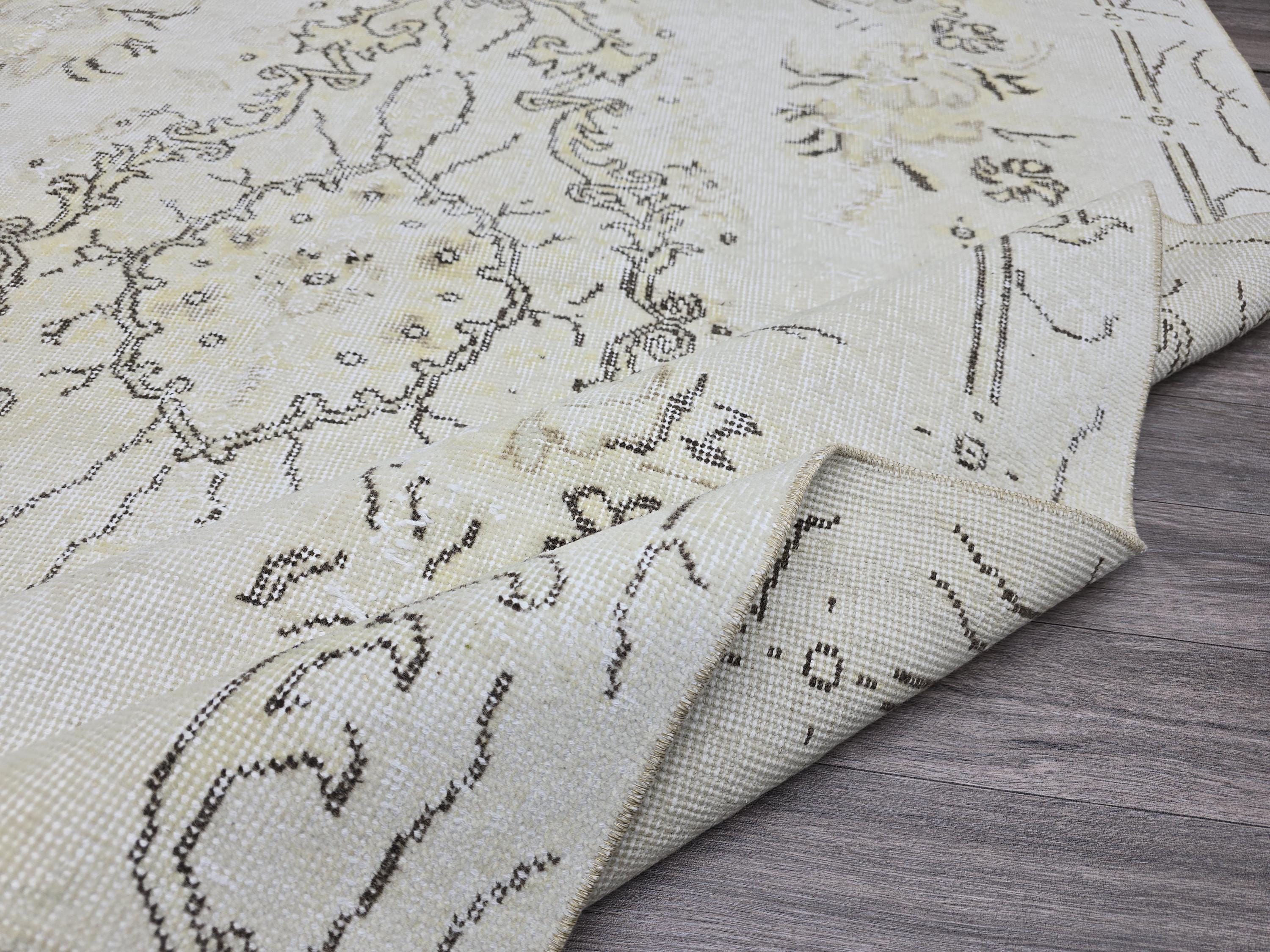 6x9 Vintage Turkish Oushak Rug: Hand-Knotted Wool Area Rug
