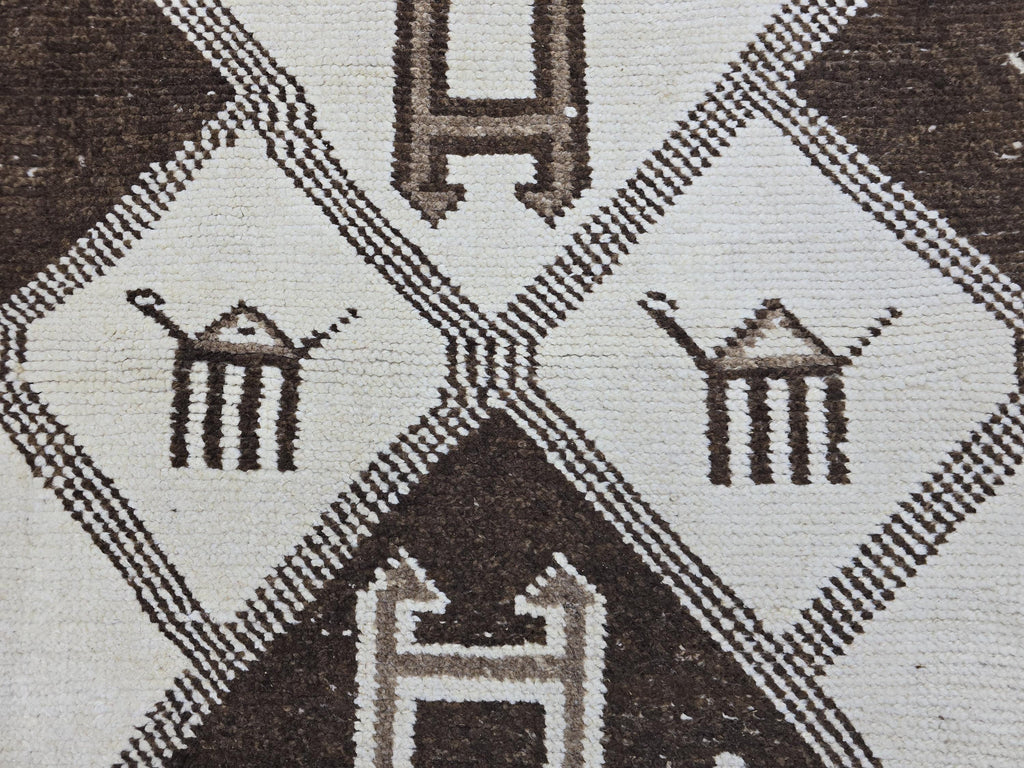 3x12 Neutral Hand Knotted Wool Turkish Runner - High Quality Muted Wool Oushak Runner for Kitchen, Hallway and Entry, Boho Decor rug runner