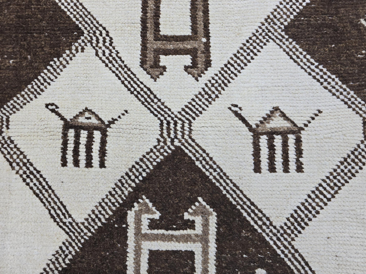 3x12 Neutral Hand Knotted Wool Turkish Runner - High Quality Muted Wool Oushak Runner for Kitchen, Hallway and Entry, Boho Decor rug runner