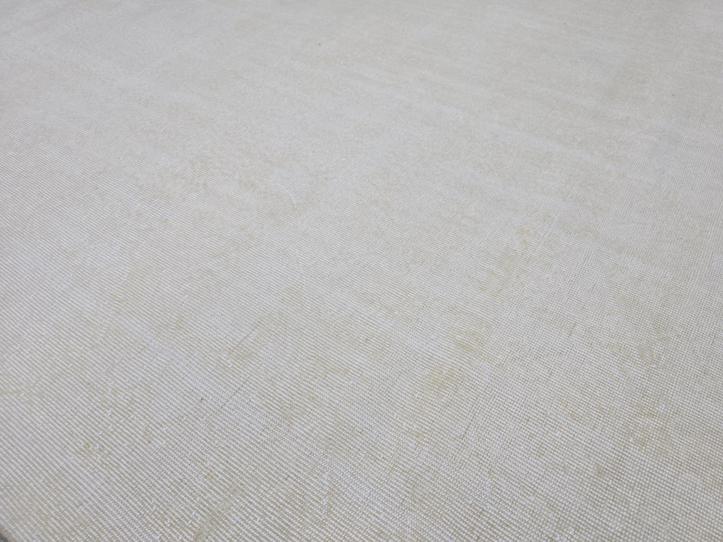 7x10 feet Wool Turkish Oushak Rug: Handknotted Vintage Wool, Muted Neutral