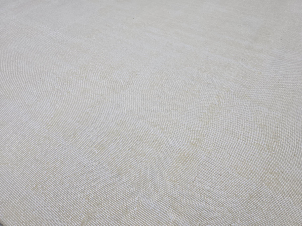 7x10 feet Wool Turkish Oushak Rug: Handknotted Vintage Wool, Muted Neutral