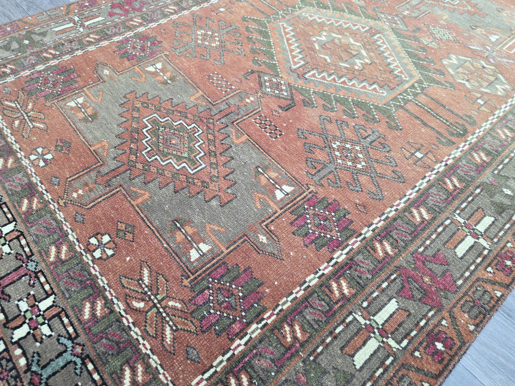 Vintage Turkish Runner Rug: Handknotted Anatolian Tribal Carpet