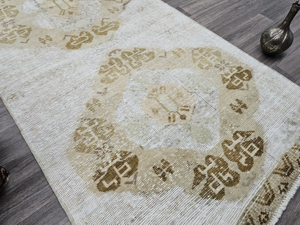 3x11 Vintage Oushak Runner / 2.90x11.45 feet / Hand Knotted Wool Turkish Muted Orienta Runner