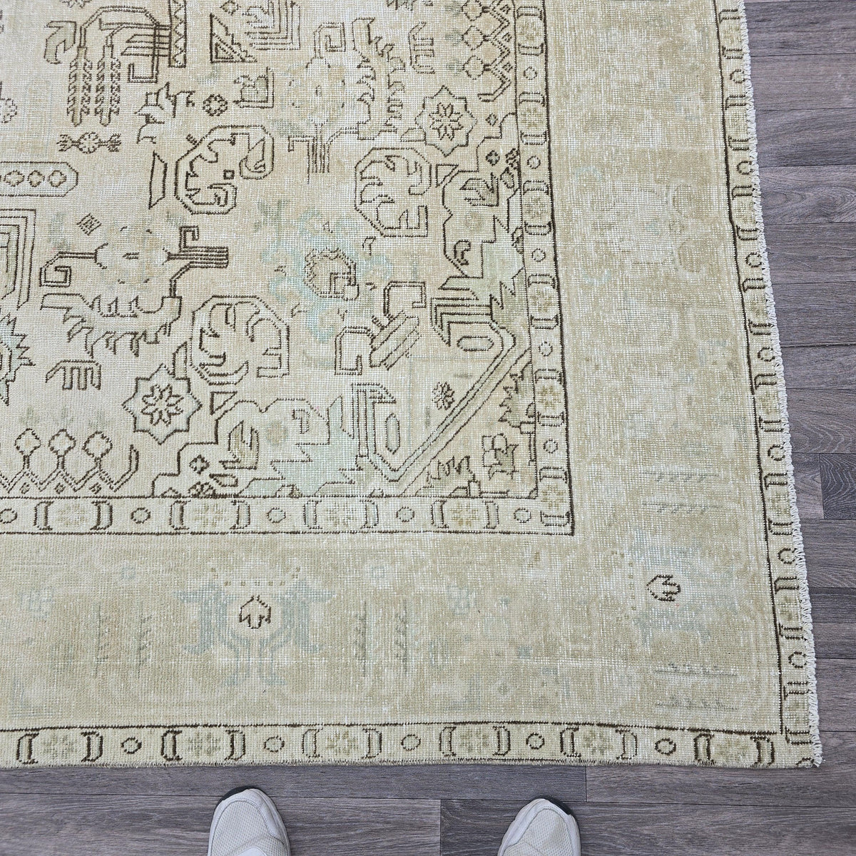 9x12 Vintage Area Rug for Livingroom - Hand Knotted Wool Oushak Carpet - Neutral Boho Decor rug - Authentic Anatolian Rug 9x12 -Handmade Rug