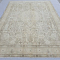10x12 Oushak Rug : Neutra Vintage Turkish Area Rug handmade wool beige brown Geometric