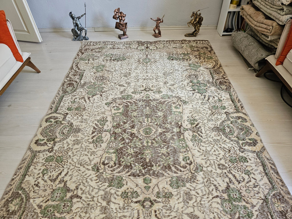 5x10 Turkish Area Rug - Vintage Oushak Rug - High Quality Wool Oriental Carpet - Authentic Anatolian rug //5.20x9.70 feet