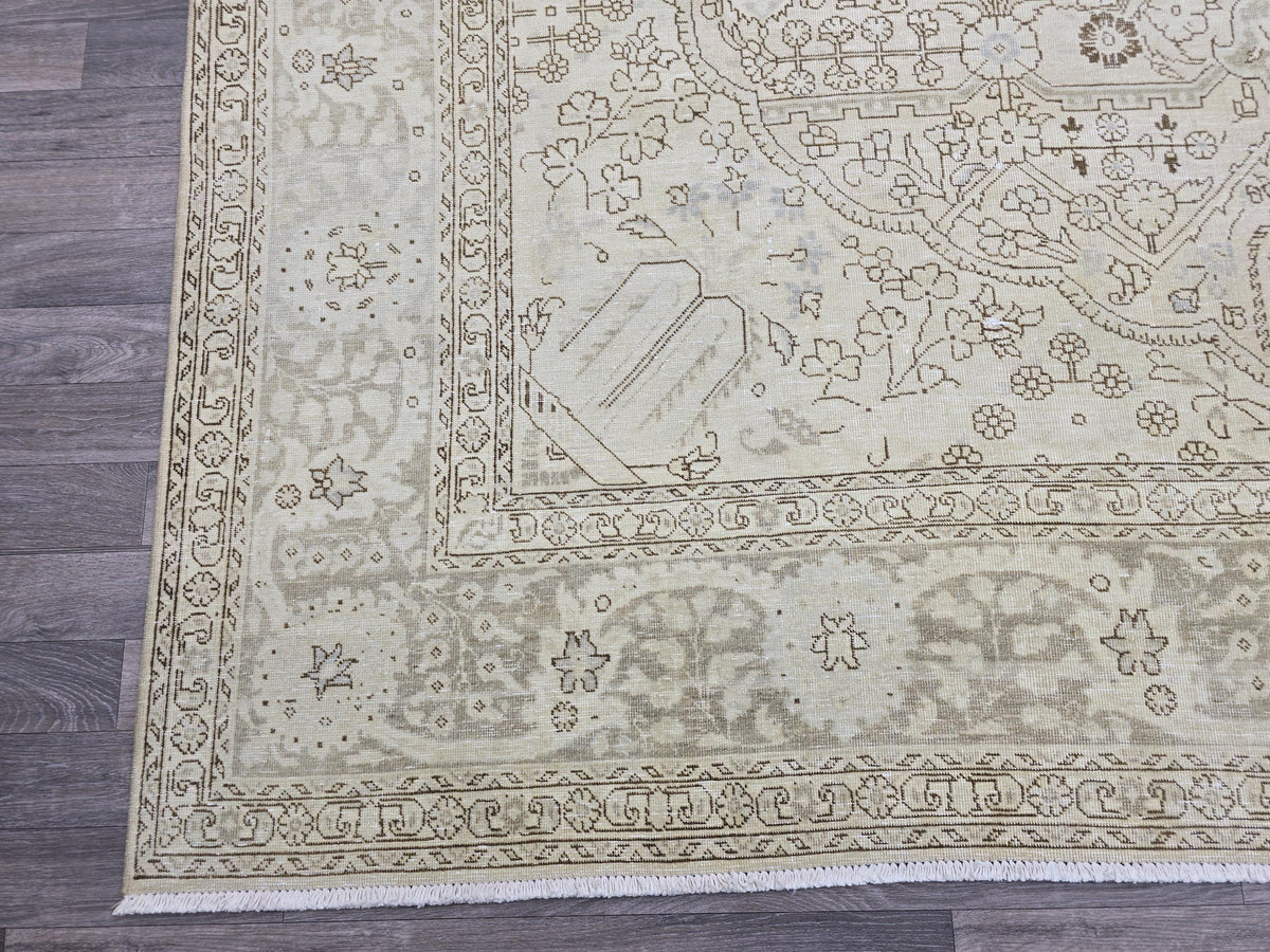 9x12 Faded Vintage Turkish Oushak Area Rug /9.30x12.25 feet