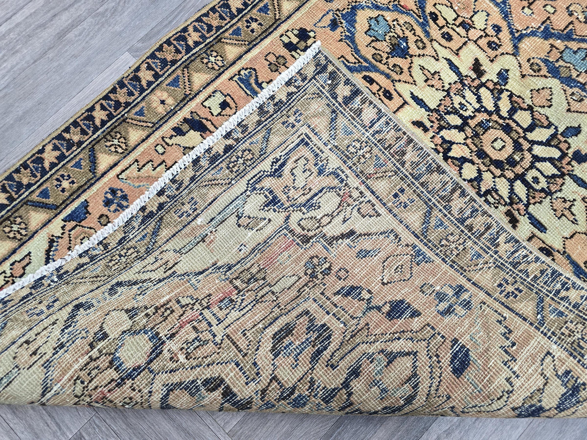 Wide Anatolian Runner Rug - Handwoven Vintage Runner Rug: Anatolian-Inspired Boho Hallway Decor (3.40 x 10 Ft) - Authentic Oushak Runner