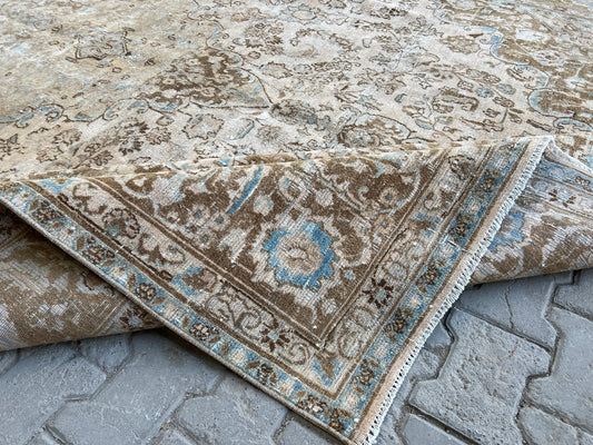 Extra Large Vintage Rug  /9.35x12.70 feet / Hand Knotted Wool Carpet/ Organic Wool Rug/ Rustic Livingroom Rug/ Authentic Rug