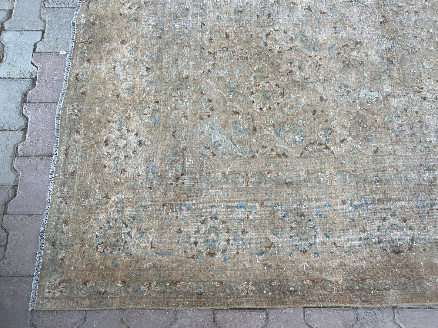 9x12 Faded Handmade Vintage Turkish Rug //9.45x12.45 feet