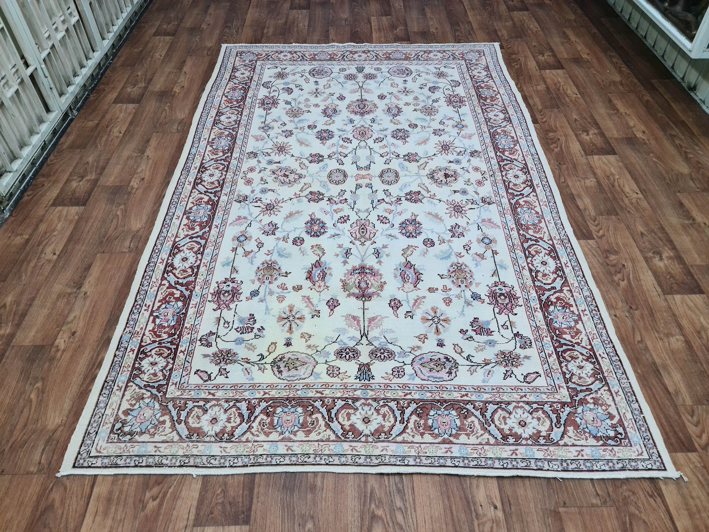 Modern Oushak Area Rug Vintage/ 6.55x10.40 feet