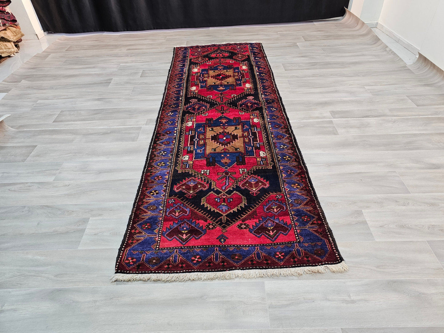 3.50x10 feet Hand Knotted Wool Antique Persian Runner Rug