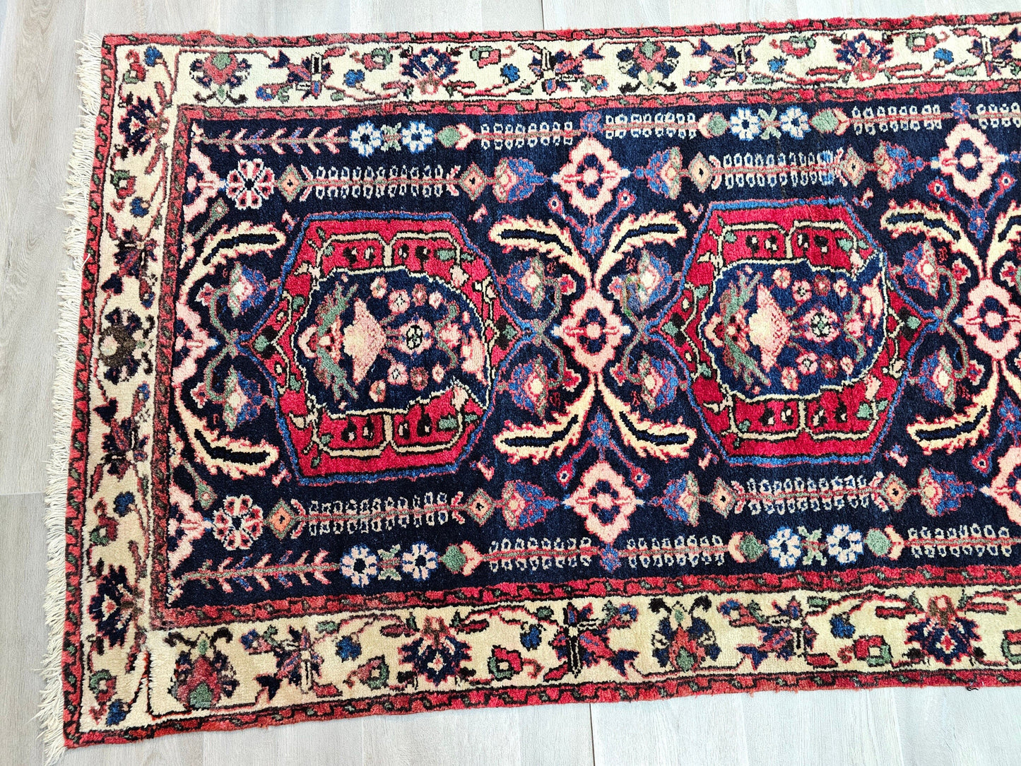 3x14 Long Antique Wool Traditional Runner Rug for Stairs and Corridor //3.30x14 feet