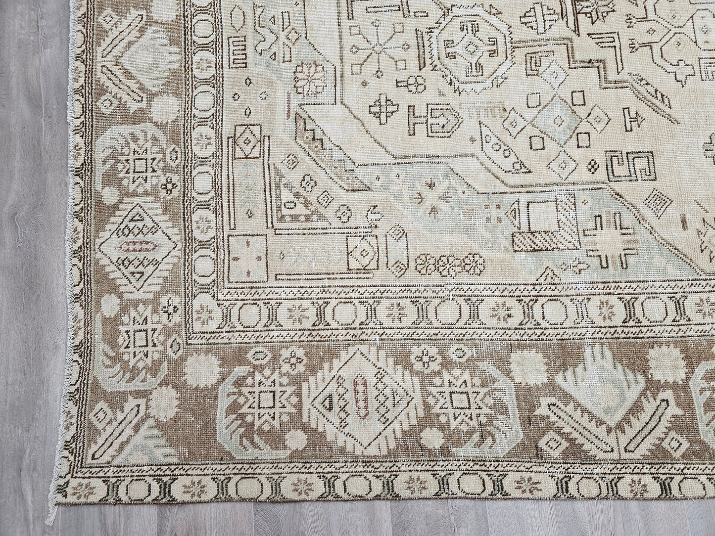 10x12 Neutral Vintage Turkish Oushak Area Rug //9.80x12.50 feet