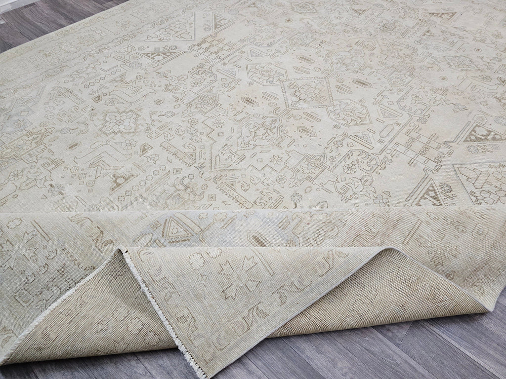 9x12 Vintage Oushak Rug: Hand-Knotted Distressed Wool Area Rug