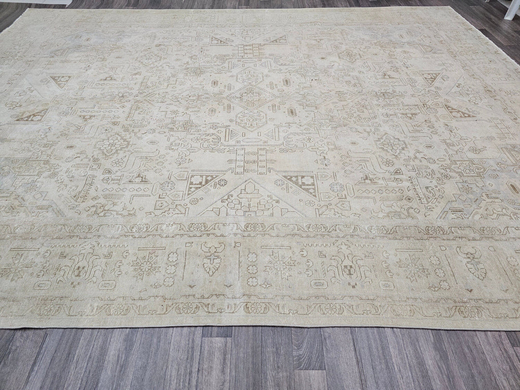 9x12 Vintage Oushak Rug: Hand-Knotted Distressed Wool Area Rug