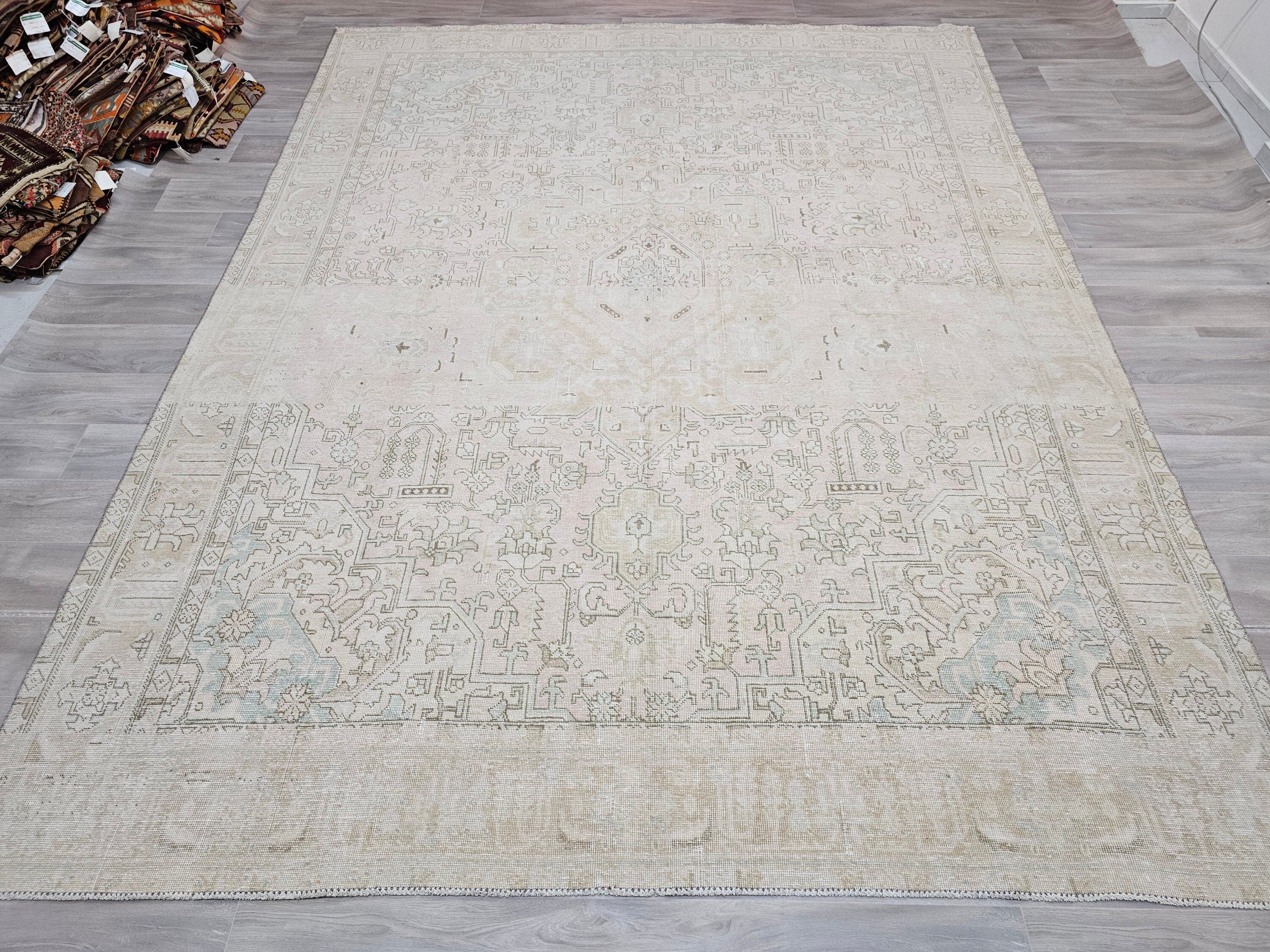 9x12 Wool Rug - 9.50x12.15 feet | Large Area Carpet - Hand Knotted Vintage Turkish Area Rug for Livingroom and Bedroom
