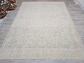 Neutral Handwoven Vintage Wool Rug - 9.50x12.15 feet | Large Area Carpet