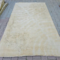 Vintage Turkish Wool Rug: Beige Accent Rug (4.70x8 ft)