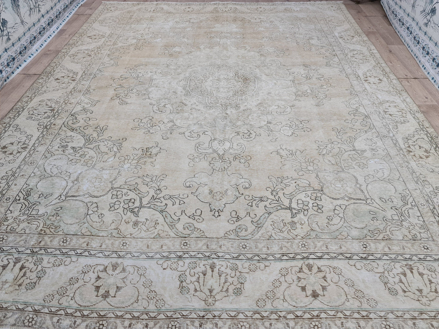 9x12 Modern Oushak Rug / 9.5x12.35 feet /Hand Knotted Wool Carpet/ Oriental Vintage Rug