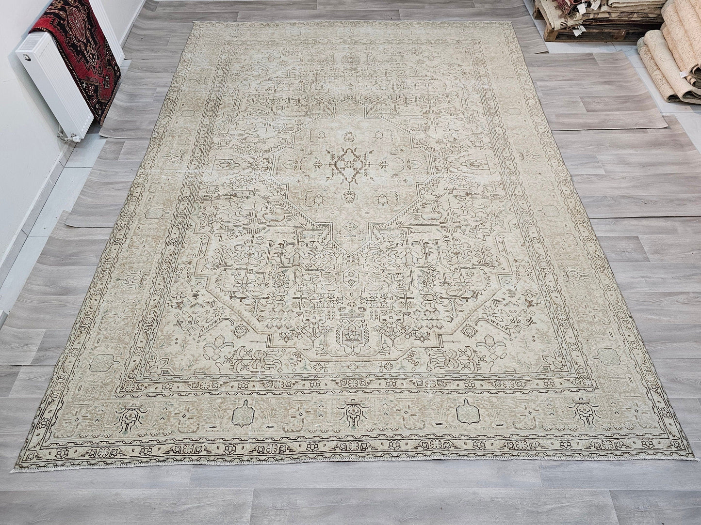 Elegant 9x12 Hand-Knotted Turkish Oushak Wool Rug - Neutral Anatolian Oriental Carpet //9.40x12.50 feet