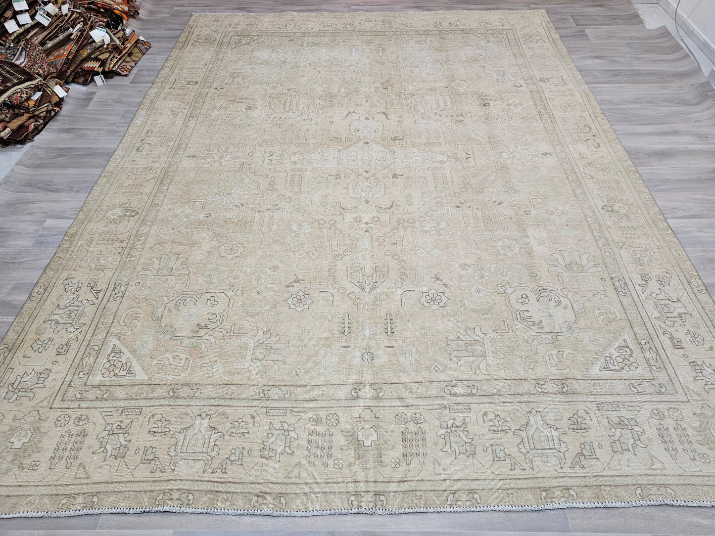 Reserved - 9x12 Turkish Rug/Oversize Oushak Rug/ Neutral Rug for Living Room/ Rugs for Bedroom Aesthetic/ Boho Rug /9.60x12.35 feet