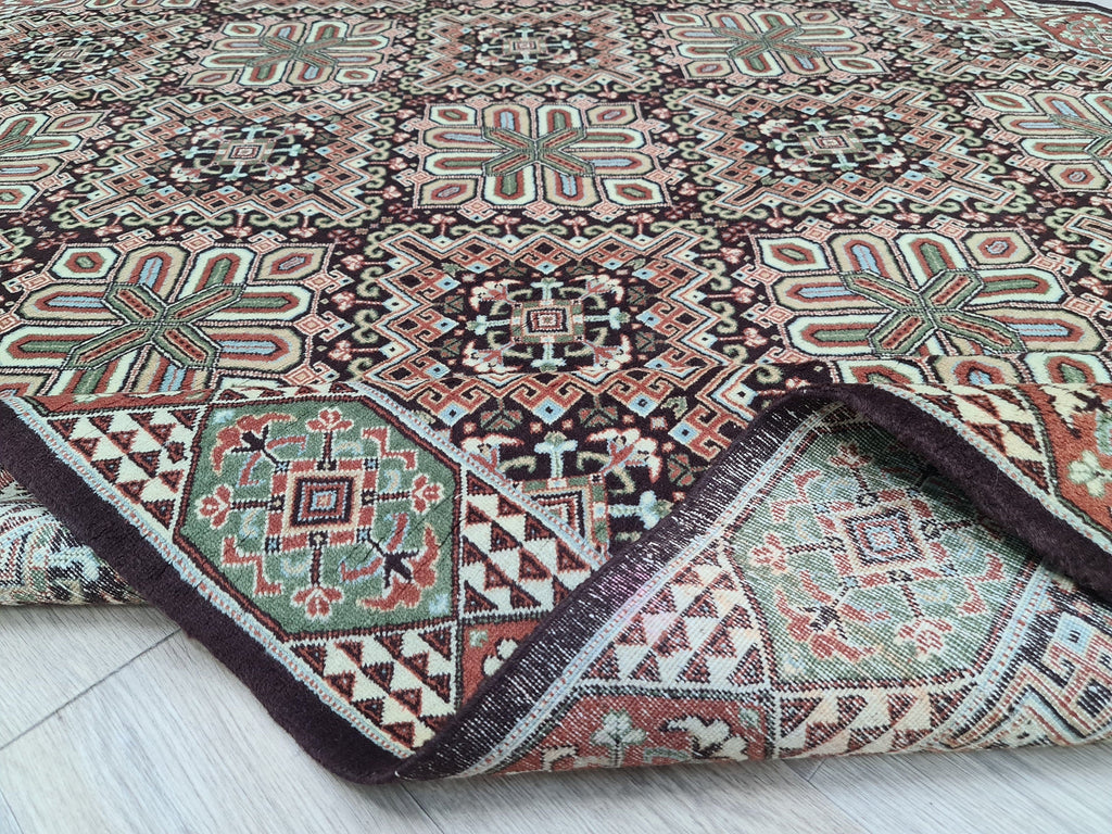 Medium Vintage Turkish Oushak Rug: Hand-Knotted Wool Carpet (6.40x10 ft)