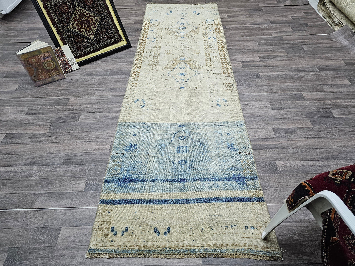 Vintage Runner / 3.20x10.70 feet / High Quality Wool Runner Rug / Authentic Turkish Runner for Hallway and Entrway