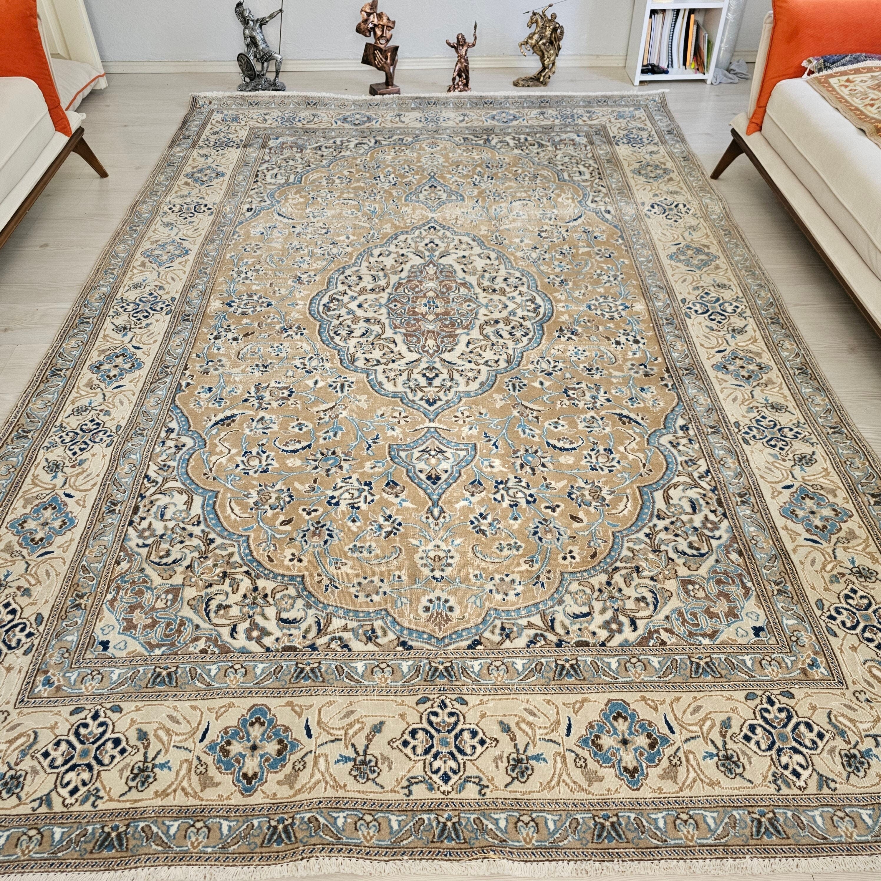 Vintage Turkish Oushak Rug 6x10: Hand-Knotted Wool Medallion Carpet