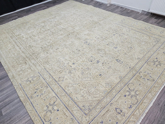 10x12 Turkish Rug for Livingroom - Oversize Neutral Vintage Area Rug - Oversize Oushak Naturel Eclectic Rug - Heriz Rug //9.60x12.50 feet