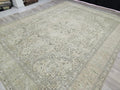 Large Vintage Handwoven Rug - Neutral Wool Area Carpet, 286x379 cm (9x12 ft)