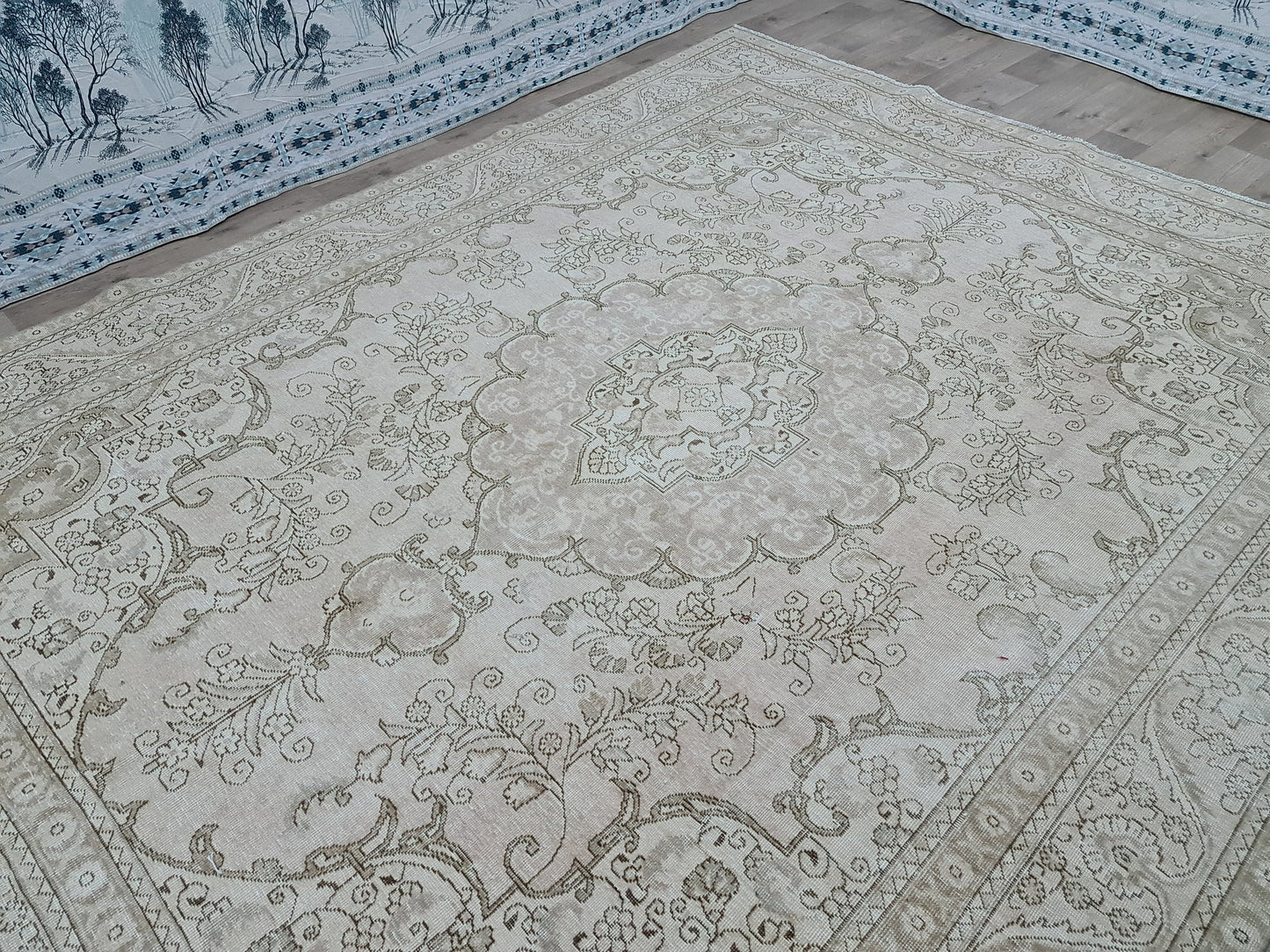 9x12 Neutral Oushak Area Rug