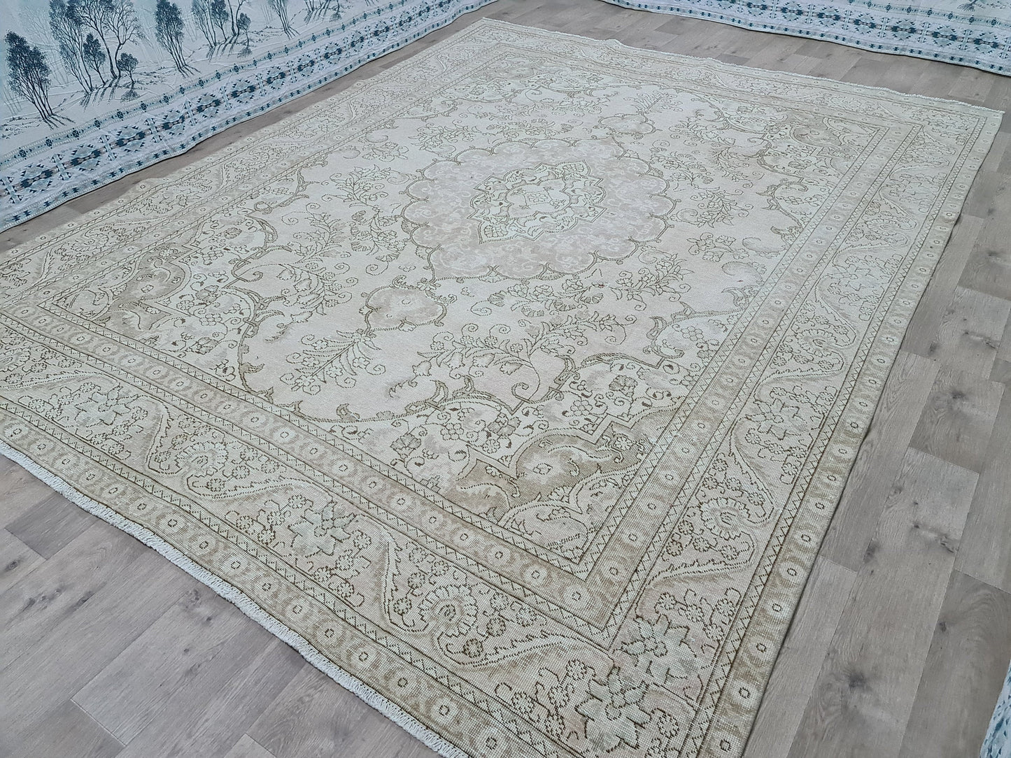 9x12 Neutral Oushak Area Rug