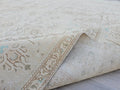 9x12 Vintage Neutral area Rug for Livingroom - High Quality Wool Oushak Area Rug - Handmade Turkish Area Rug for Bedroom