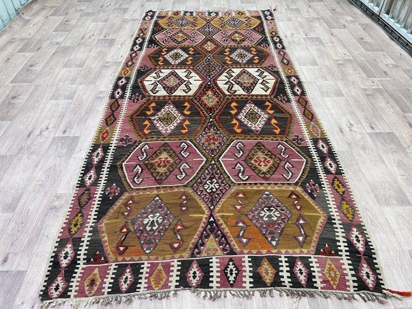 Turkish Kilim / 5x10.50 feet / Vintage Kilim Rug - Kelim Teppich - Oriental Kilim Carpet - Vegatable Dyed Rug - Malatya Kilim Rug