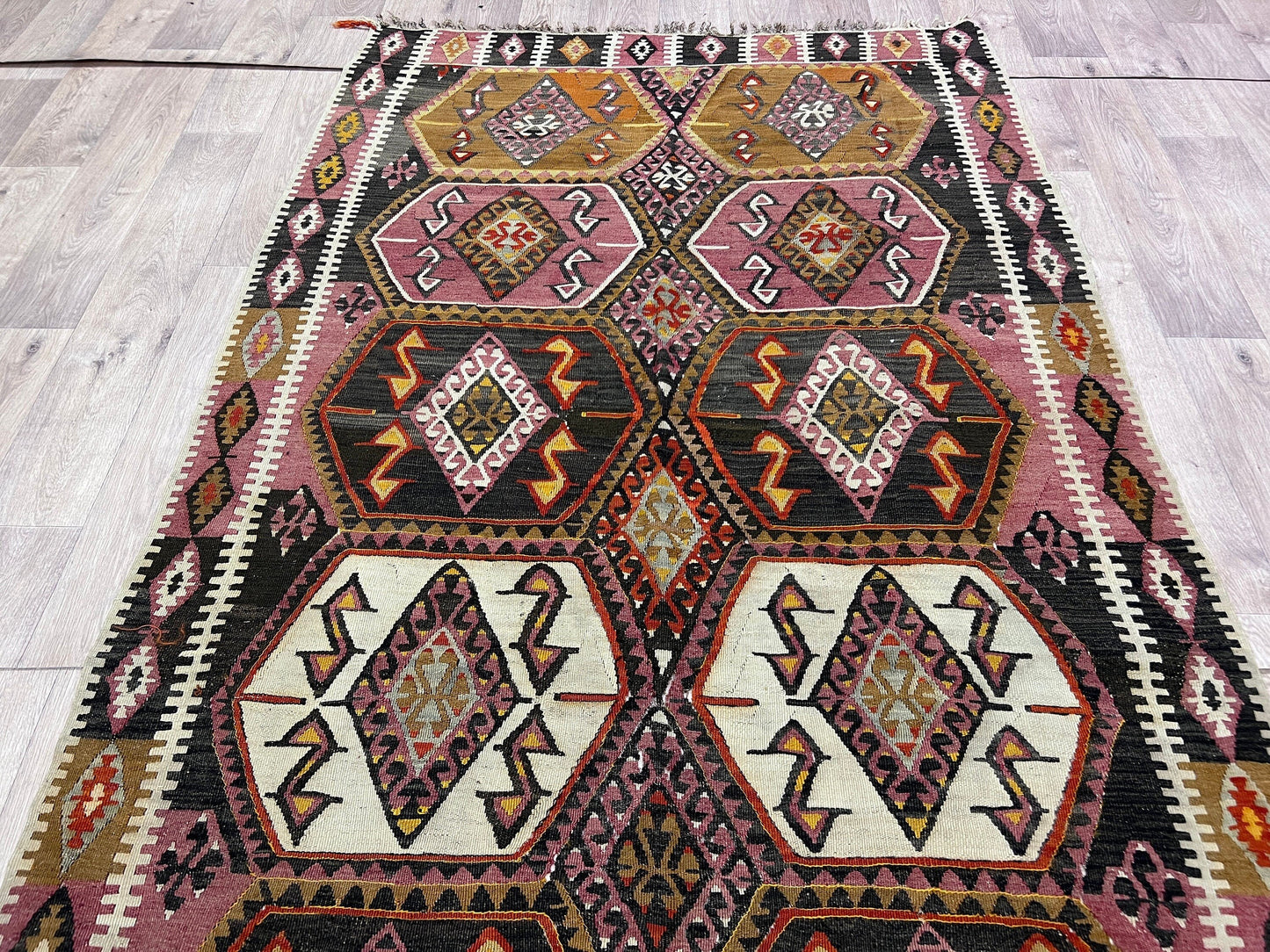 Turkish Kilim / 5x10.50 feet / Vintage Kilim Rug - Kelim Teppich - Oriental Kilim Carpet - Vegatable Dyed Rug - Malatya Kilim Rug