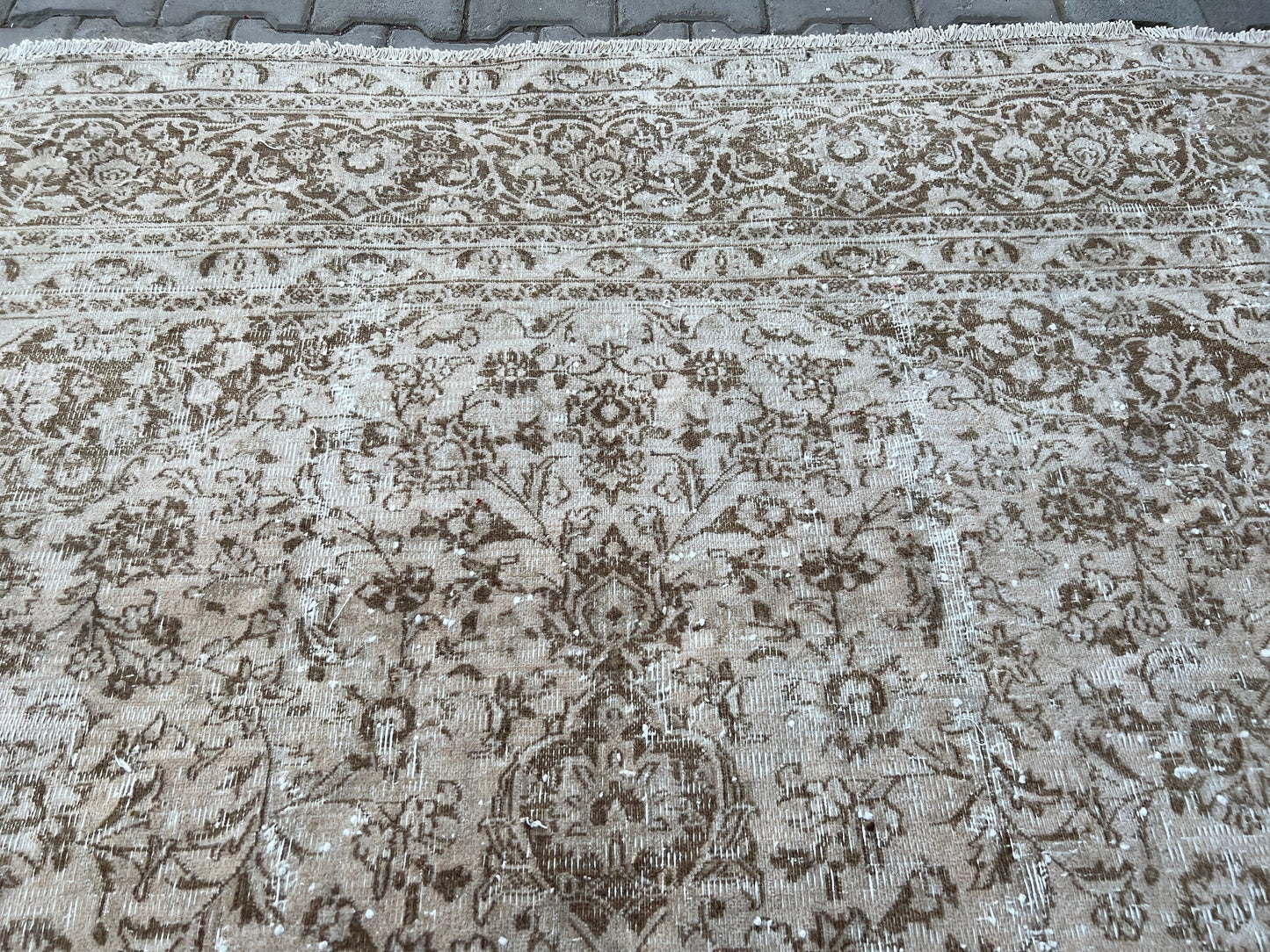 Oversize Neutral Tabriz Area Rug for Livingroom and Bedroom - Oriental Carpet - Boho Decor Rug