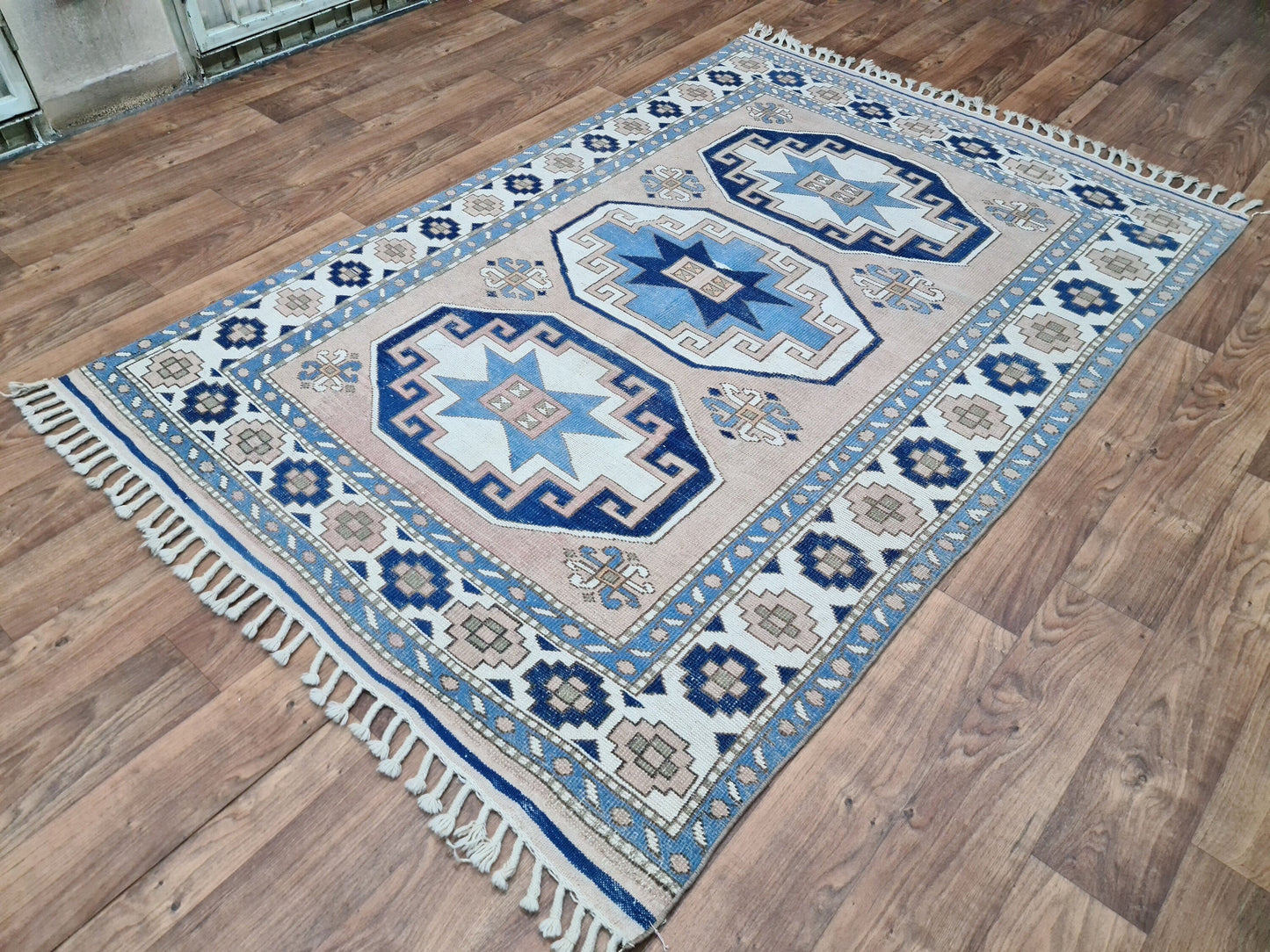 5x8 Handmade Vintage Turkish Rug for Entryway, Office, Dining Room, Living Room, Nursery, Kars