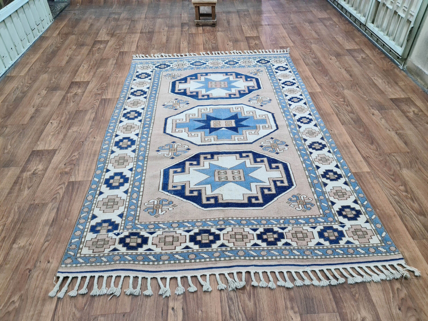 5x8 Handmade Vintage Turkish Rug for Entryway, Office, Dining Room, Living Room, Nursery, Kars